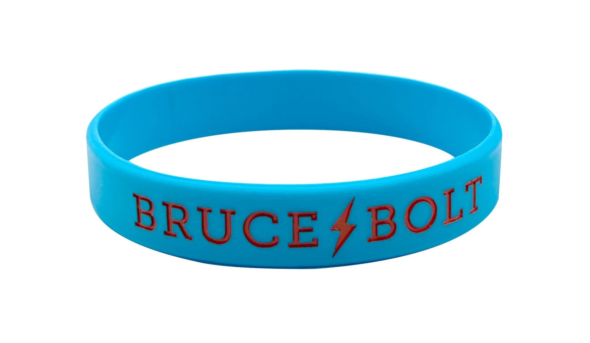 "BRUCE BOLT" Silicone Stretch Bracelet - Baby Blue